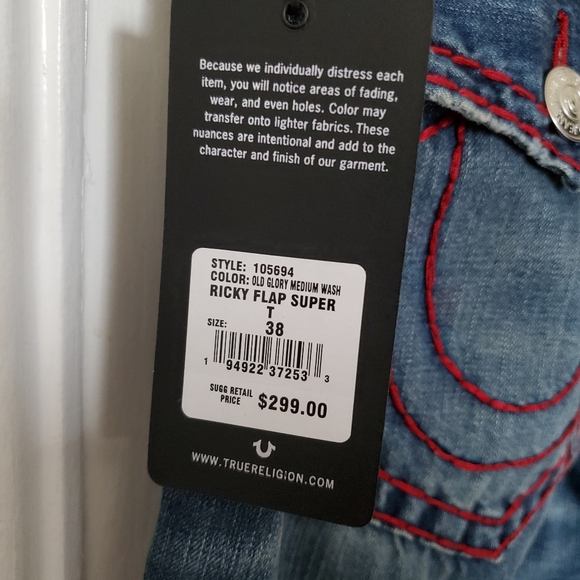 True Religion Ricky Super T Red Stitch 